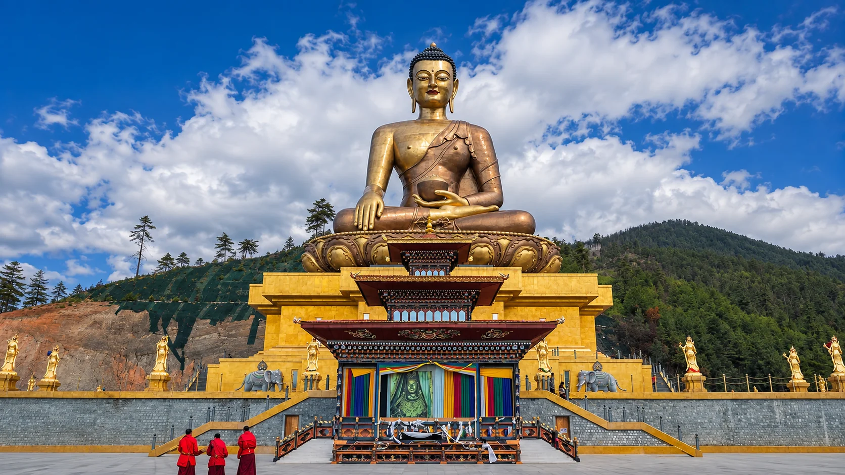 The Buddha Dordenma statue above Thimphu, Bhutan