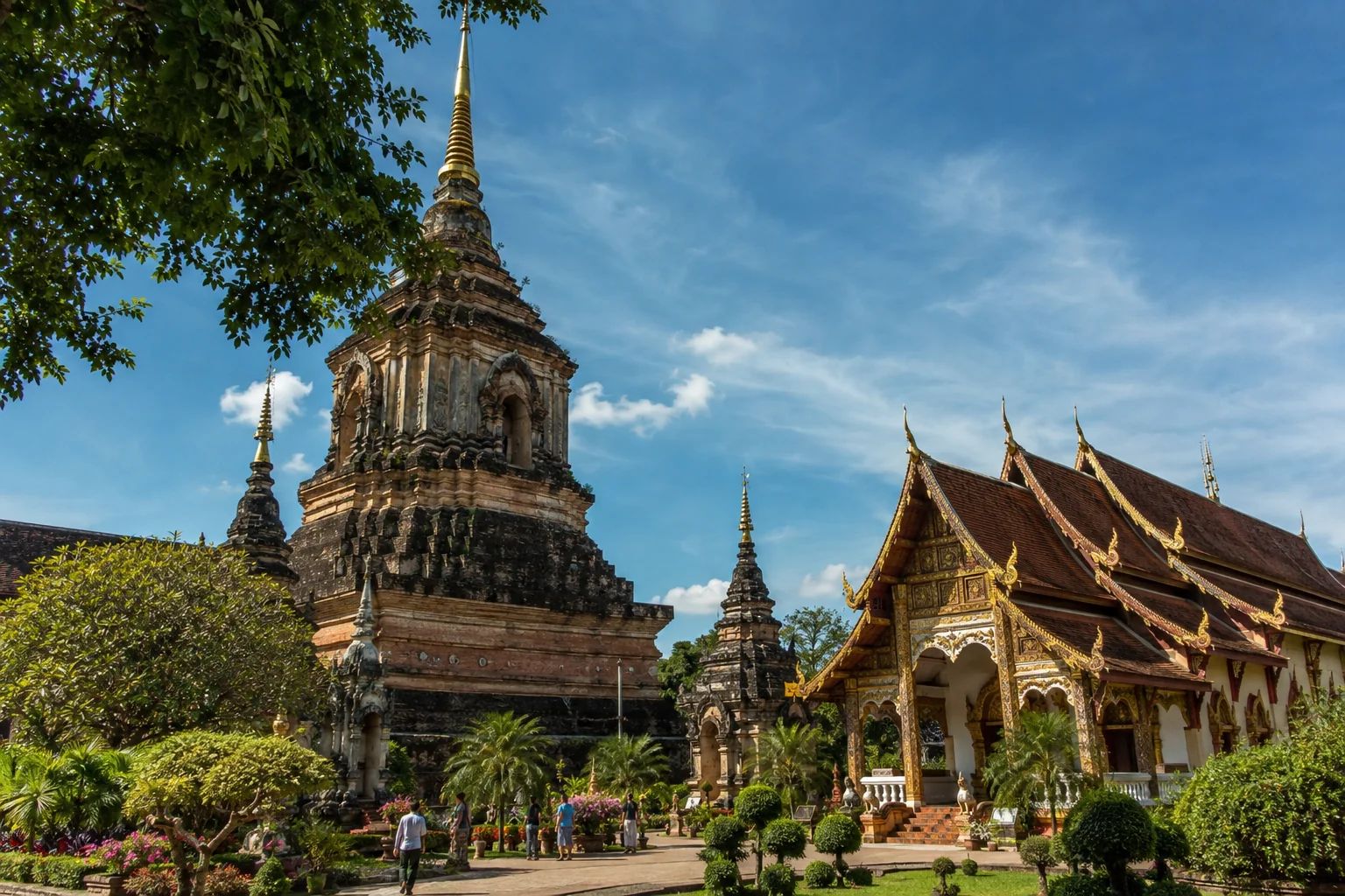 Temples in the old city of Chiang Mai, northern Thailand