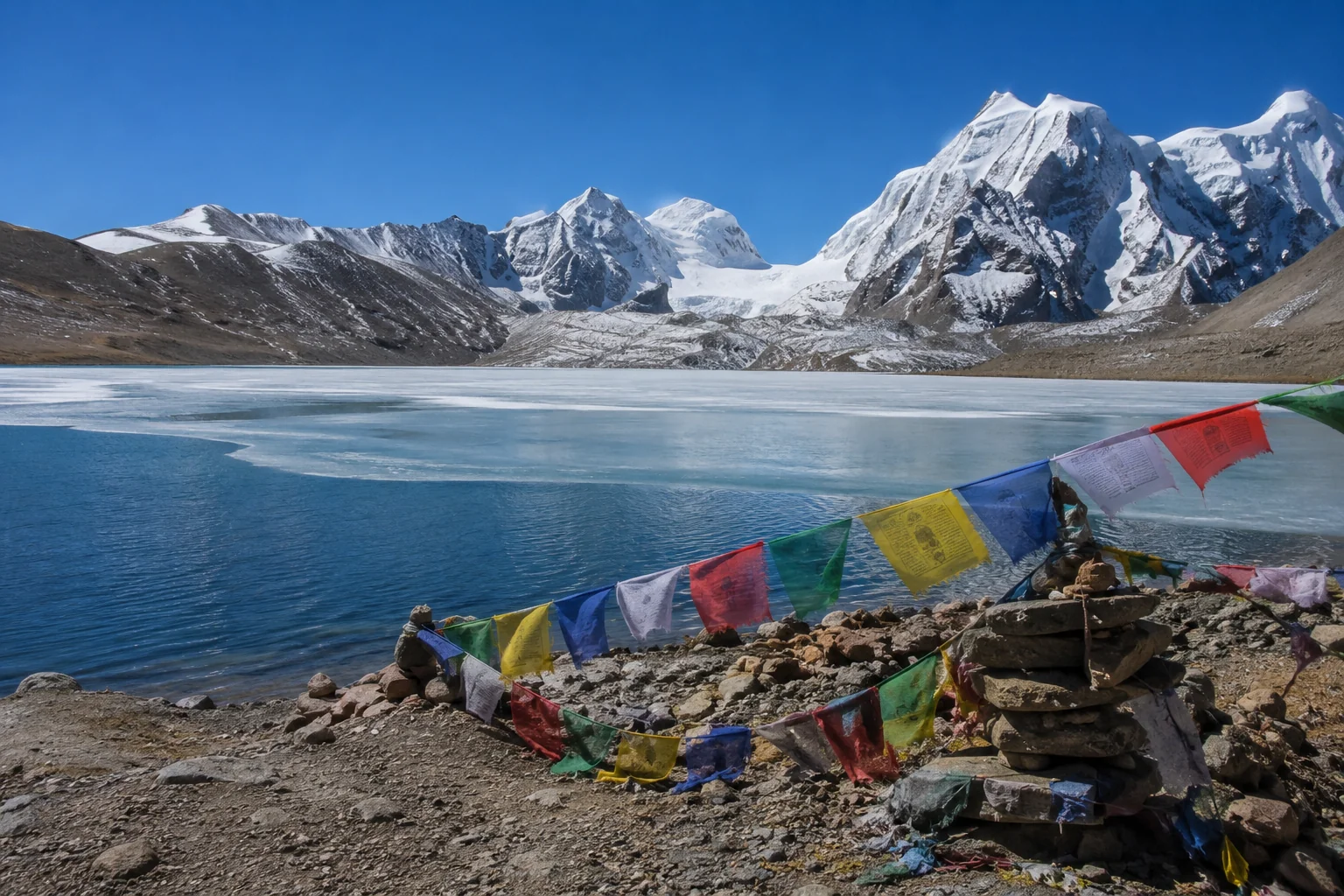 Gurudongmar Lake in north Sikkim