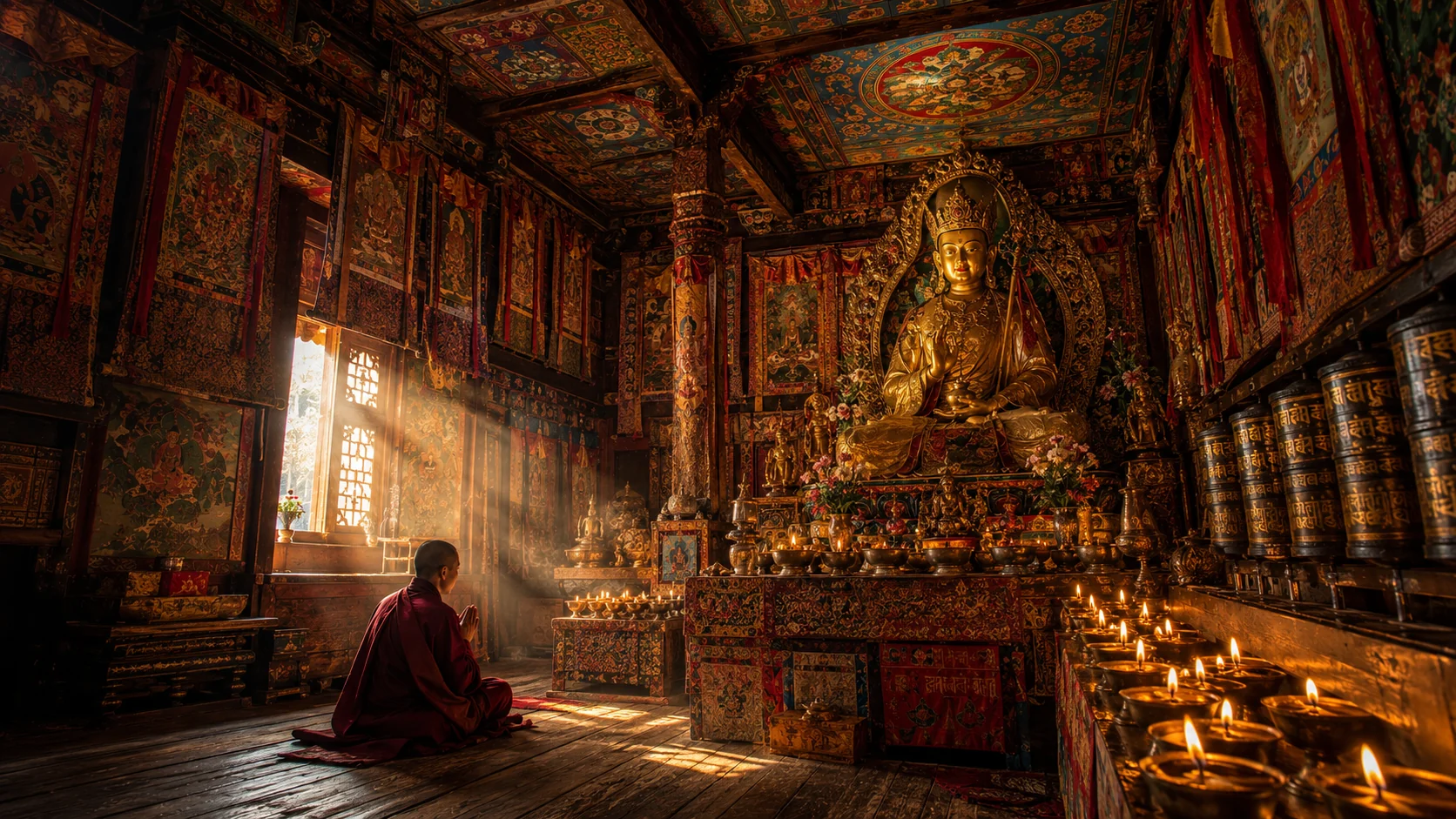 Inside the Tiger's Nest monastery complex, Paro, Bhutan