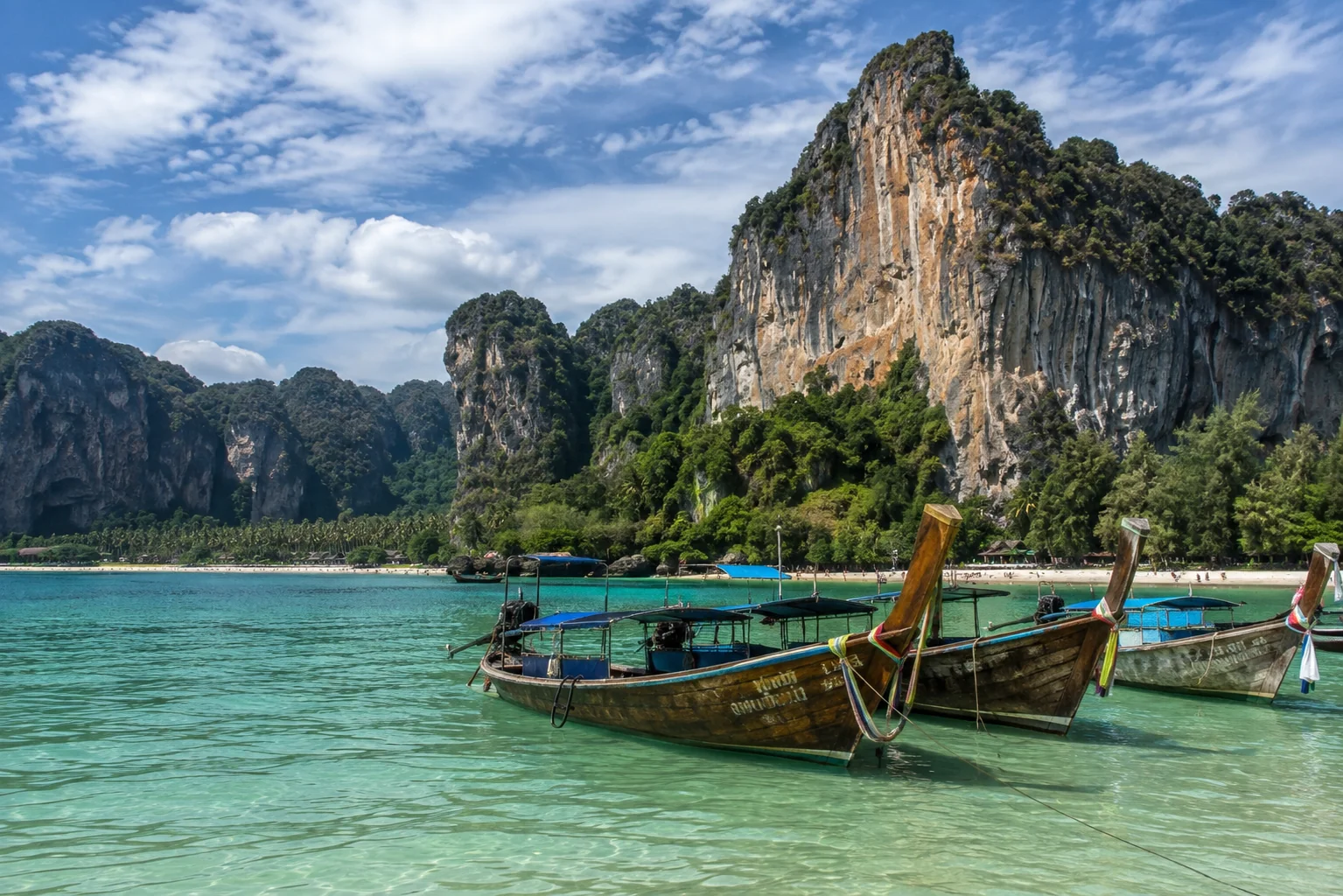 Limestone karsts over the water at Krabi, Thailand