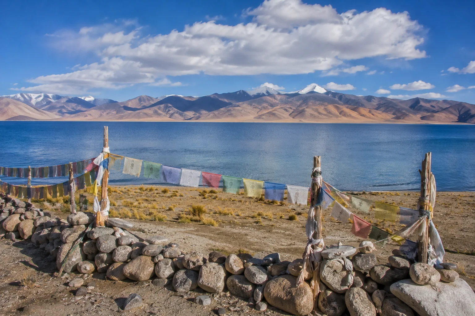 Tso Moriri lake on the Changthang plateau, Ladakh