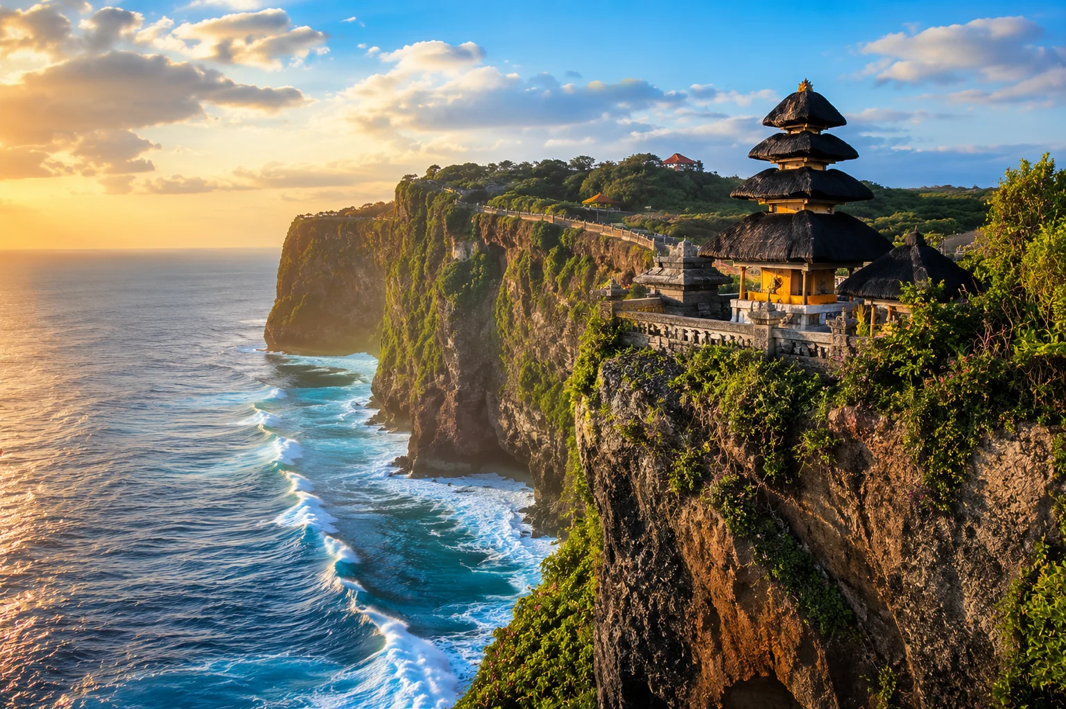 Uluwatu temple on the cliffs of Bali